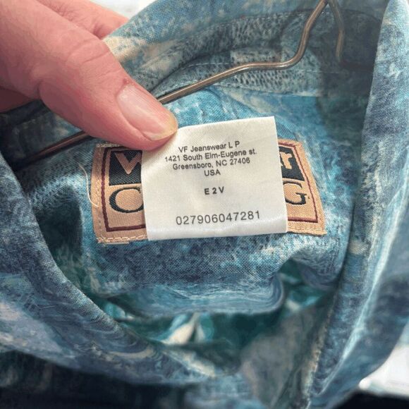 Vintage Mens Wrangler CamoDog Fish Print Short Sleeve Button Down Shirt Size L - Picture 6 of 6